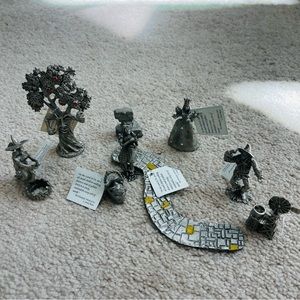 9pcs Vintage 1997-1998s Comstock Creations Land of OZ Pewter Figurine set NWT